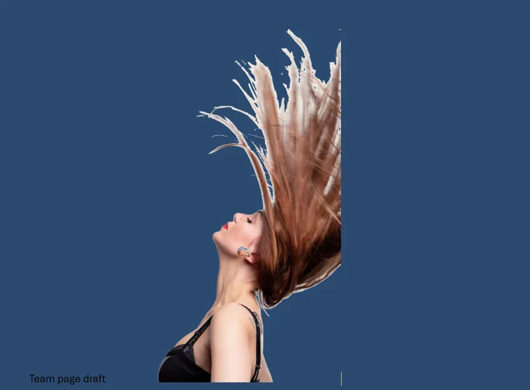 The portrait in Word after Set Transparent Color, on a dark blue page, with pale white fringes all through the hair